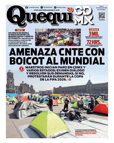 Portada de Quequi CDMX del jueves, 19 de marzo de 2026