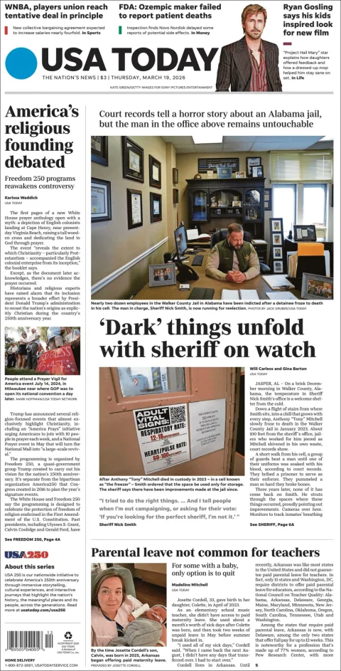 Portada de Usa Today