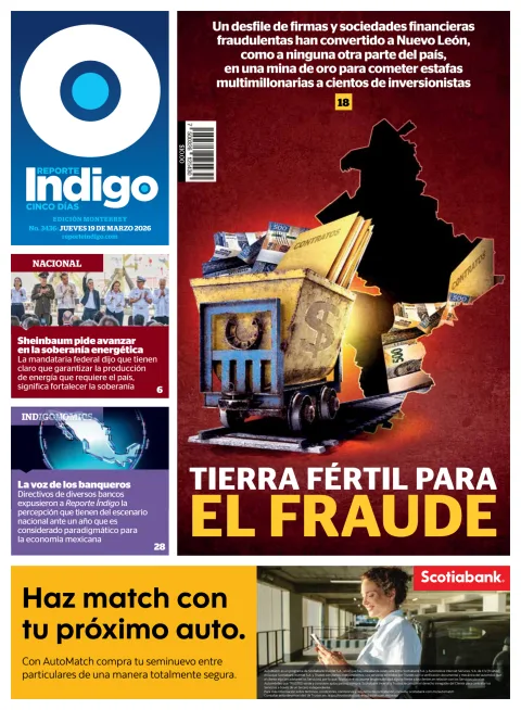 Portada de Reporte Indigo Monterrey del jueves, 19 de marzo de 2026