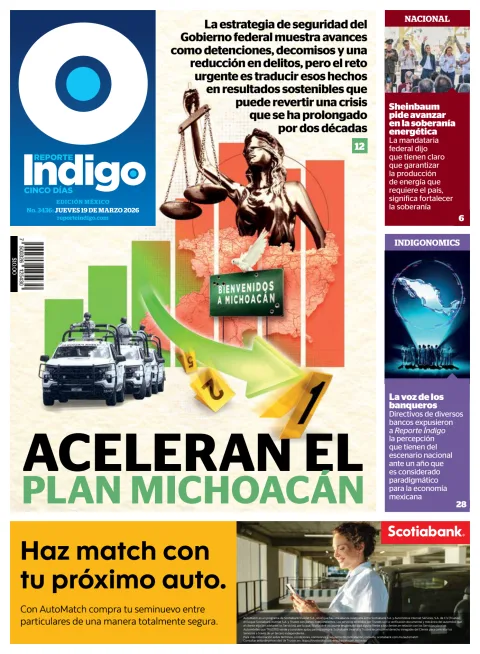 Portada de Reporte Indigo Nacional del jueves, 19 de marzo de 2026