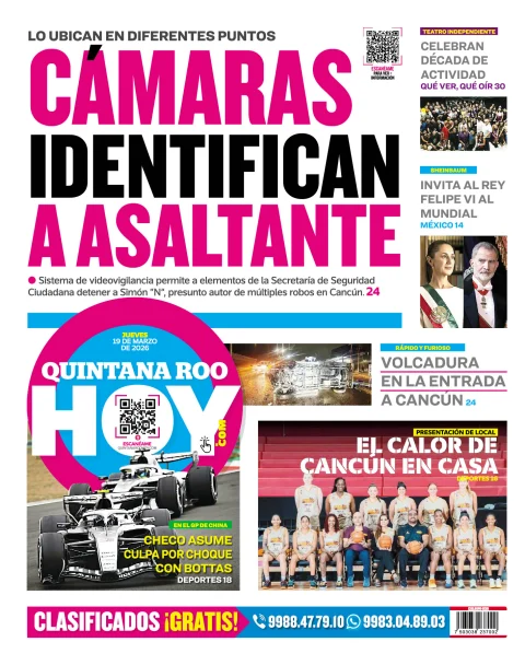 Portada de Quintana Roo Hoy (contraportada)