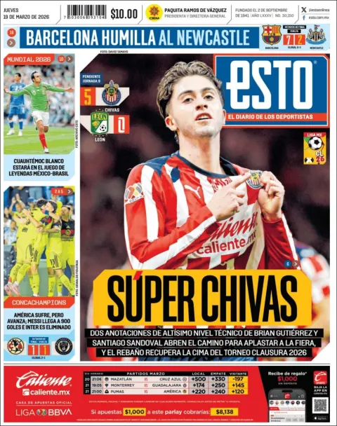 Portada de Esto del jueves, 19 de marzo de 2026