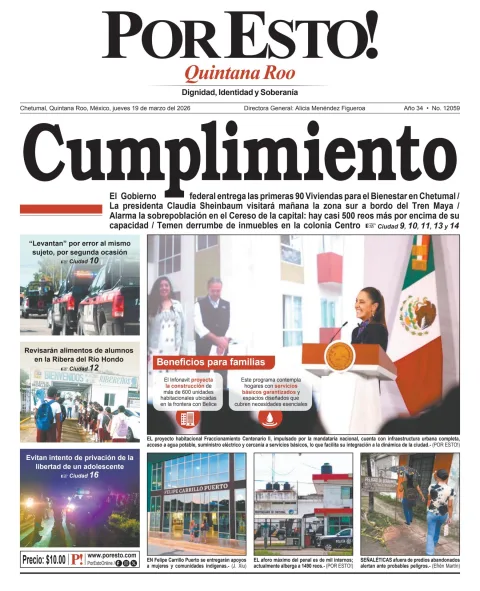 Portada de Por Esto (quintana Roo Chetumal)