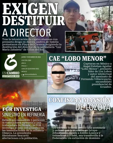 Portada de En Cambio - Quintana Roo (portada) del jueves, 19 de marzo de 2026