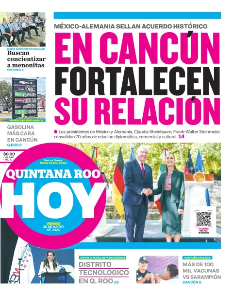 Portada de Quintana Roo Hoy (portada)