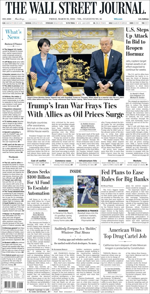 Portada de The Wall Street Journal
