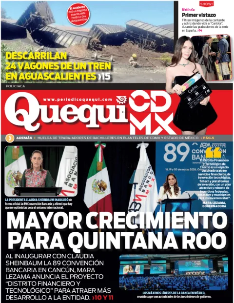 Portada de Quequi CDMX (contraportada) del viernes, 20 de marzo de 2026