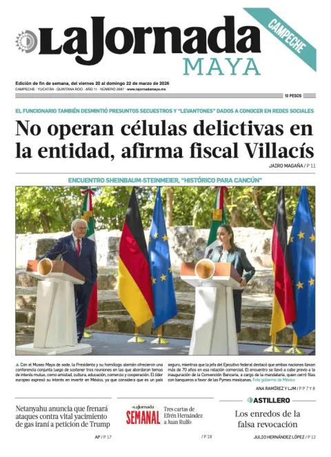 Portada de La Jornada Maya Campeche del viernes, 20 de marzo de 2026