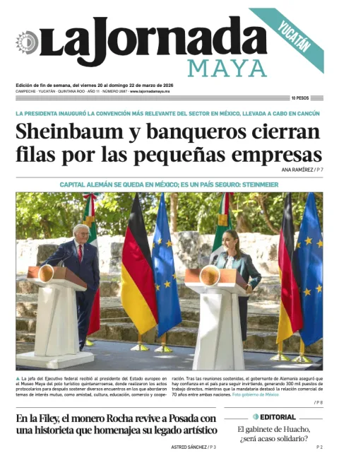 Portada de La Jornada Maya Yucatán del viernes, 20 de marzo de 2026
