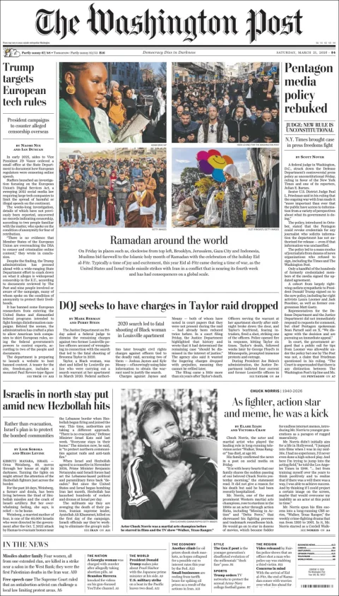 Portada de The Washington Post