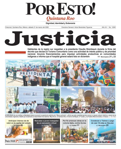 Portada de Por Esto (quintana Roo Chetumal)