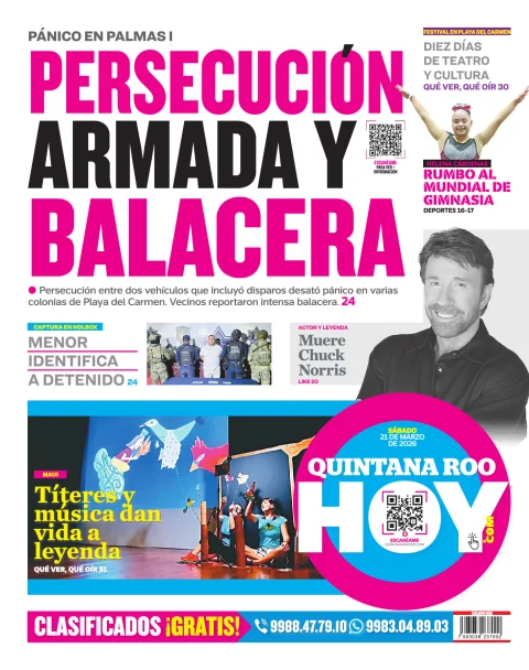 Portada de Quintana Roo Hoy (contraportada)
