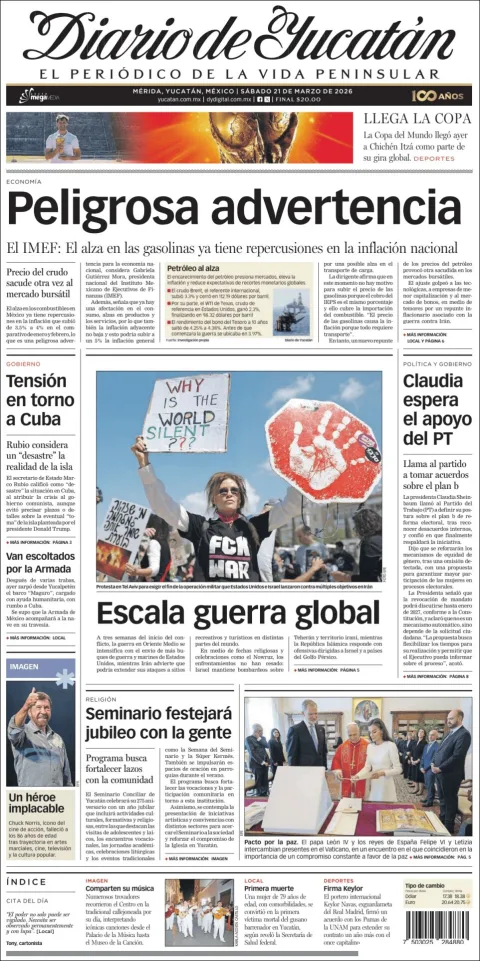 Portada de Diario de Yucatán