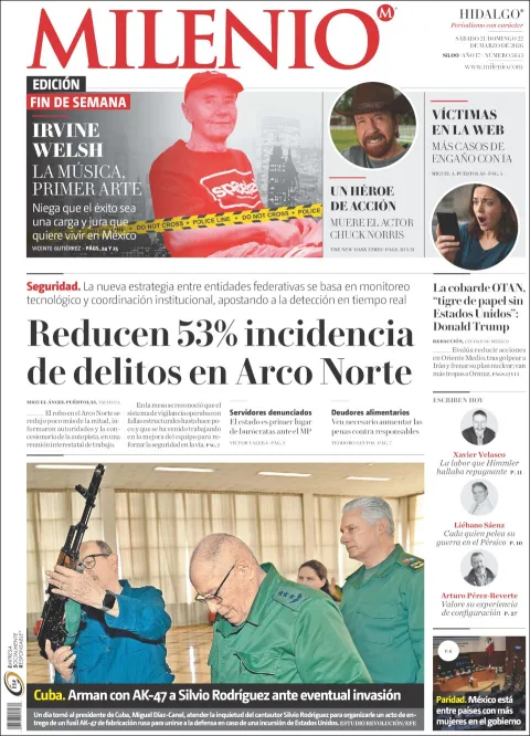 Portada de Milenio Hidalgo del sábado, 21 de marzo de 2026