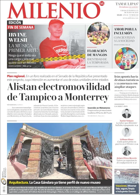 Portada de Milenio Tamaulipas del sábado, 21 de marzo de 2026