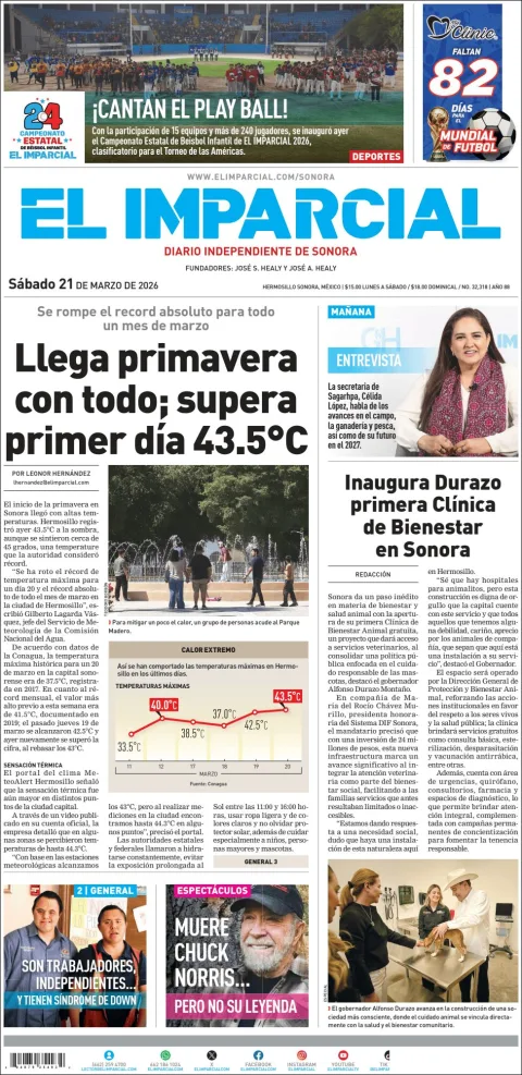 Portada de El Imparcial