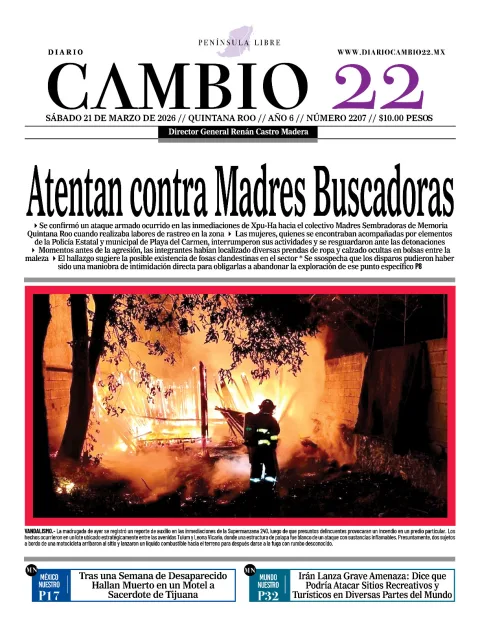 Portada de Diario Cambio 22 (contraportada)