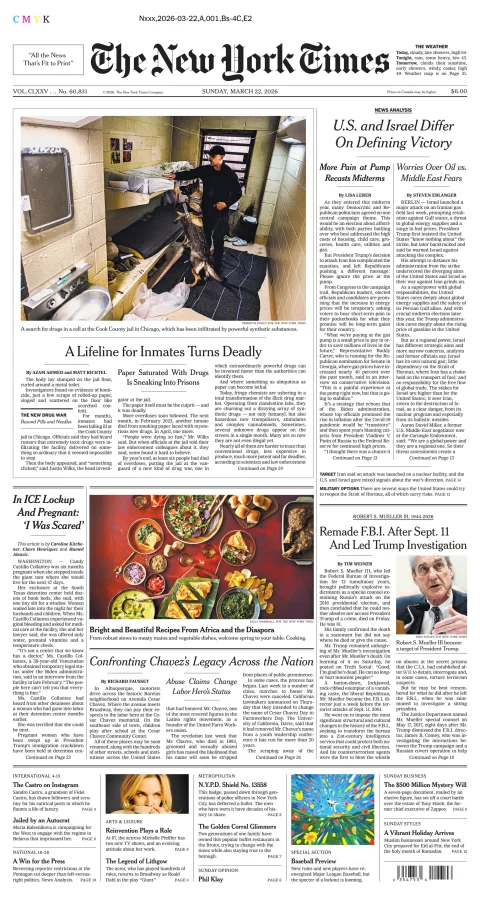 Portada de The New York Times (new York)