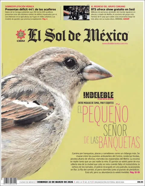 Portada de El Sol de Mexico