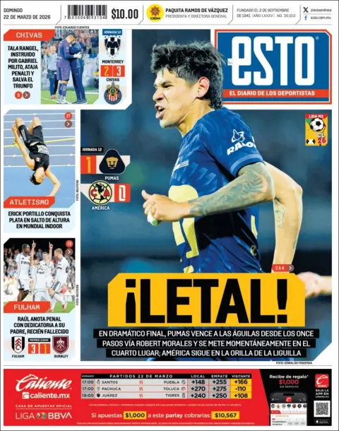 Portada de Esto del domingo, 22 de marzo de 2026