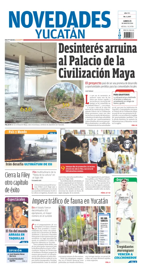Portada de Novedades Yucatan