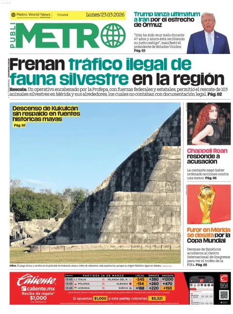 Portada de Publimetro Merida del lunes, 23 de marzo de 2026