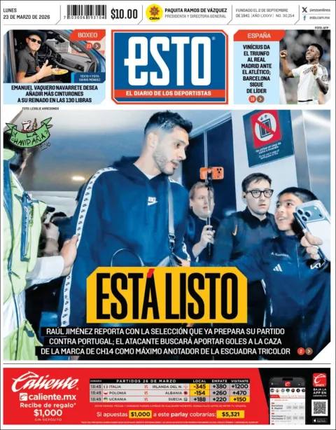 Portada de Esto del lunes, 23 de marzo de 2026