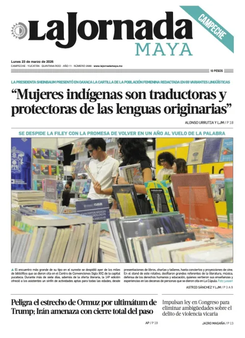 Portada de La Jornada Maya Campeche del lunes, 23 de marzo de 2026