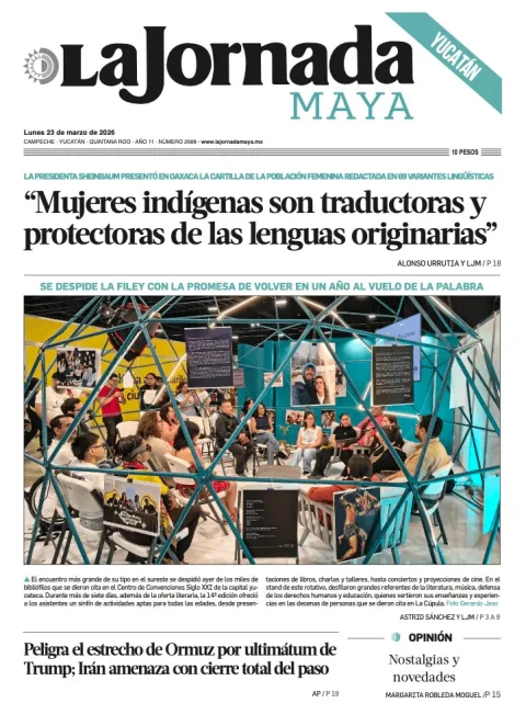 Portada de La Jornada Maya Yucatán del lunes, 23 de marzo de 2026