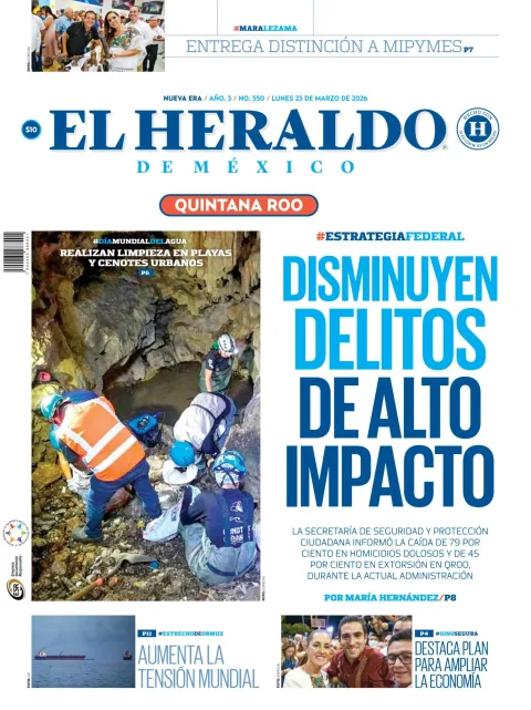Portada de El Heraldo de Mexico - Quintana Roo
