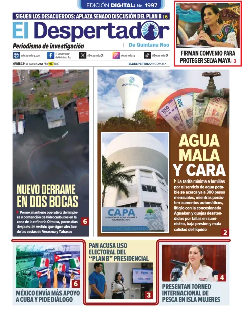 Portada de El Despertador de Quintana Roo del martes, 24 de marzo de 2026