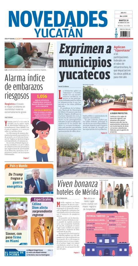 Portada de Novedades Yucatan