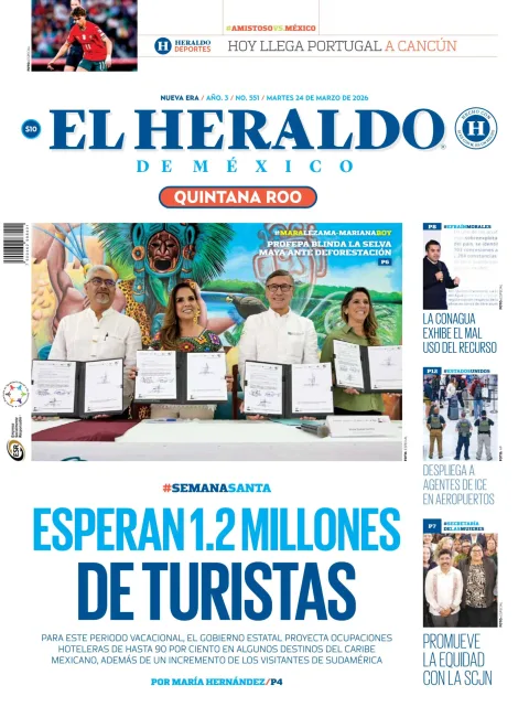 Portada de El Heraldo de Mexico - Quintana Roo