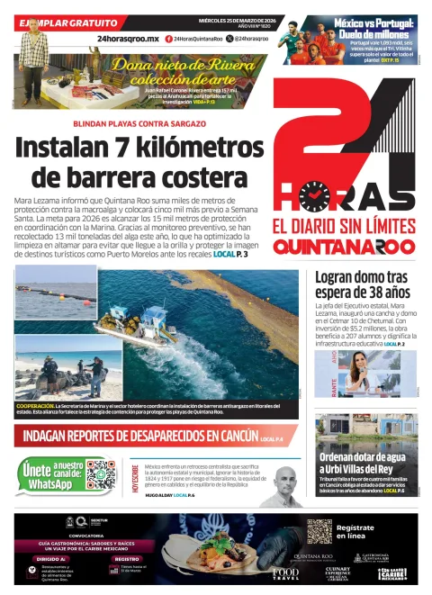Portada de 24 Horas Quintana Roo