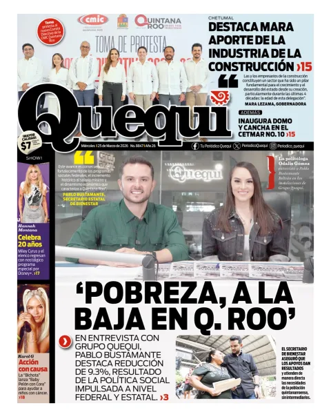 Portada de Quequi del miércoles, 25 de marzo de 2026