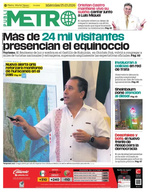 Portada de Publimetro Merida del miércoles, 25 de marzo de 2026