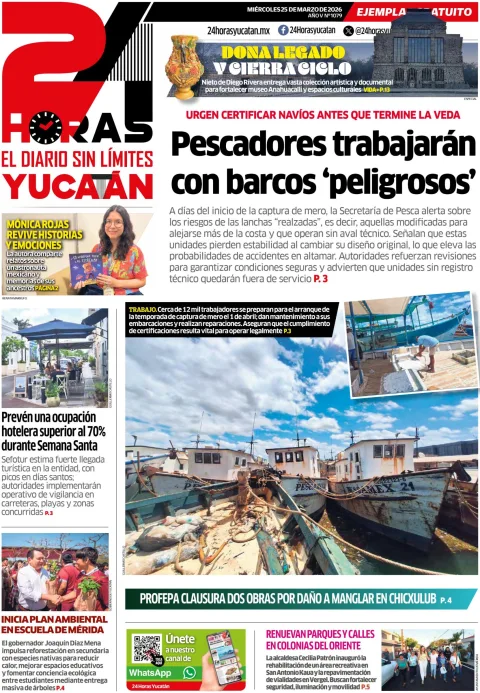 Portada de 24 Horas Yucatan del 2026-03-25