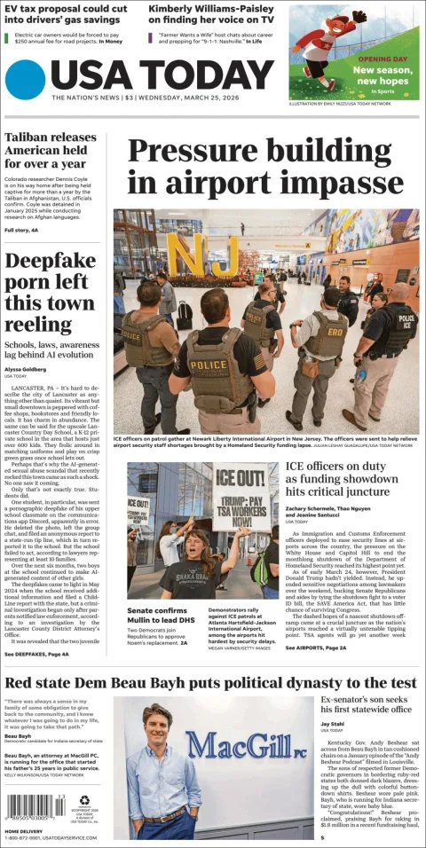 Portada de Usa Today