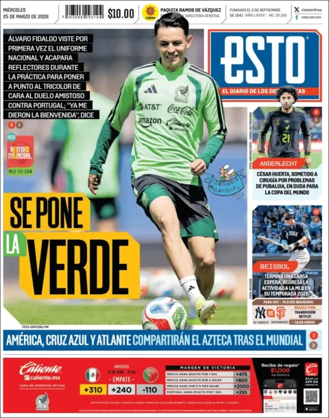 Portada de Esto del miércoles, 25 de marzo de 2026