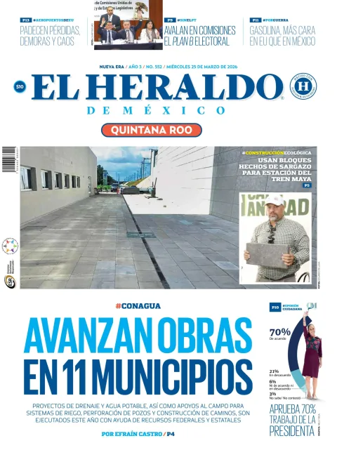 Portada de El Heraldo de Mexico - Quintana Roo