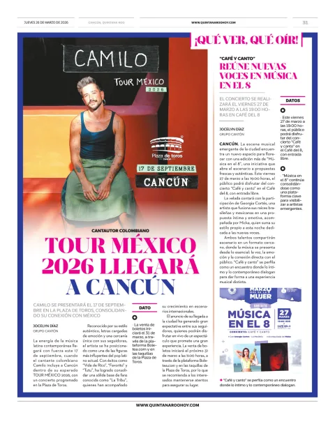 Portada de Quintana Roo Hoy (contraportada)