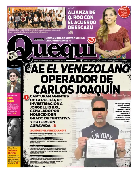 Portada de Quequi del jueves, 26 de marzo de 2026