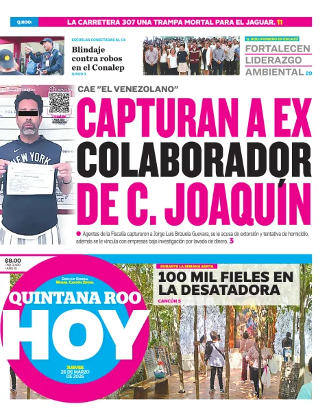 Portada de Quintana Roo Hoy (portada)