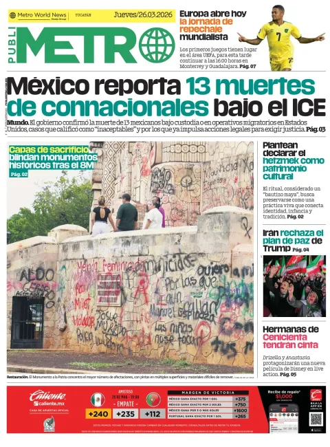 Portada de Publimetro Merida del jueves, 26 de marzo de 2026