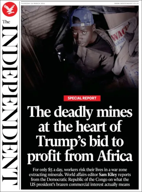 Portada de The Independent del jueves, 26 de marzo de 2026