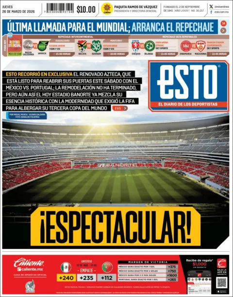 Portada de Esto del jueves, 26 de marzo de 2026