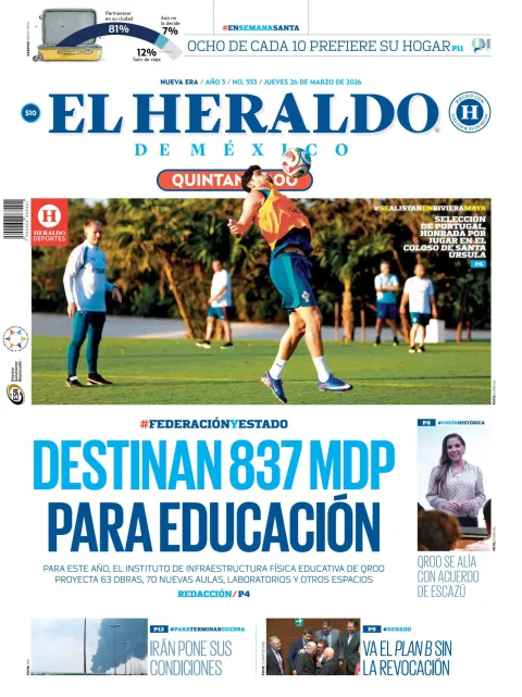 Portada de El Heraldo de Mexico - Quintana Roo