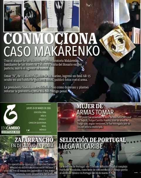Portada de En Cambio - Quintana Roo (contraportada) del jueves, 26 de marzo de 2026