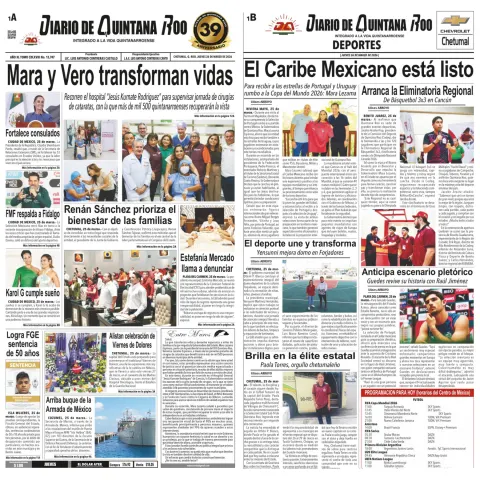 Portada de Diario de Quintana Roo (portada)