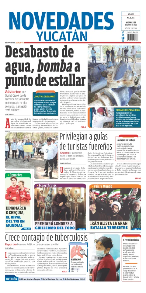 Portada de Novedades Yucatan